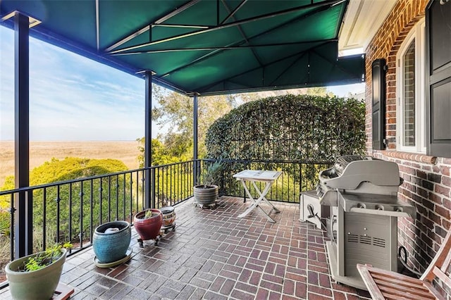 view of patio / terrace featuring a grill