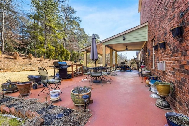 view of patio / terrace with area for grilling