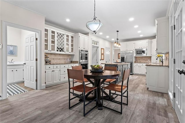 121 Clipper Bay Dr, Alpharetta, GA 30005 - dining space featuring recessed lighting and light wood-type flooring