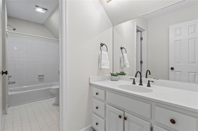 121 Clipper Bay Dr, Alpharetta, GA 30005 - full bath featuring vanity,  shower combination, and tile patterned flooring