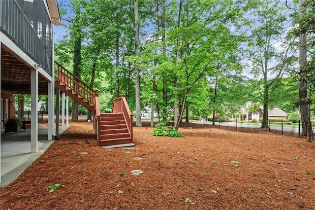 121 Clipper Bay Dr, Alpharetta, GA 30005 - view of yard with stairway and a patio