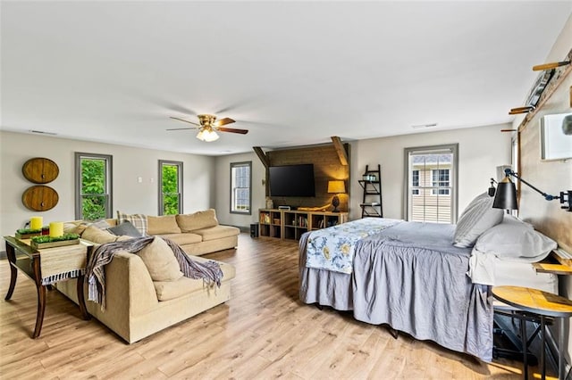 4337 Mountain View Rd, Oakwood, GA 30566 - bedroom featuring light wood-style floors and a ceiling fan