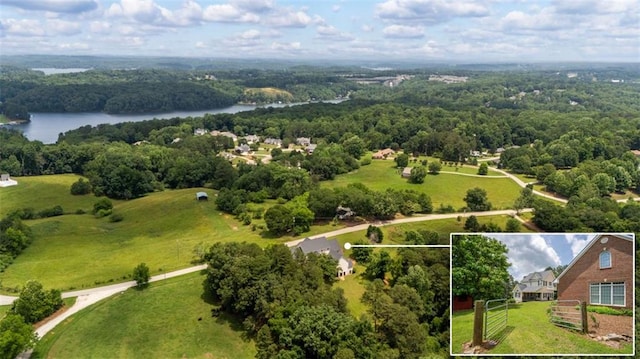 4337 Mountain View Rd, Oakwood, GA 30566 - aerial view of property and surrounding area featuring a nearby body of water and property boundaries highlighted