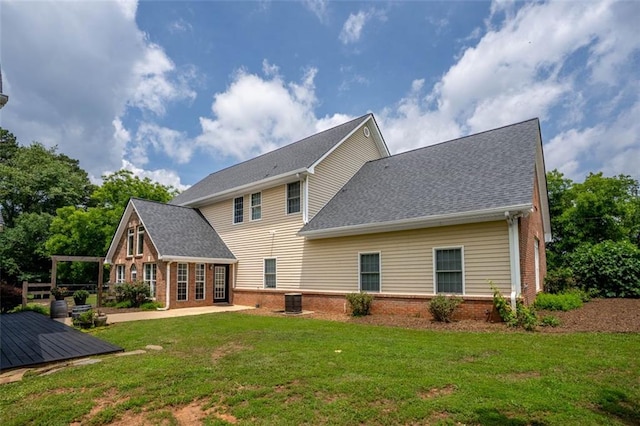 4337 Mountain View Rd, Oakwood, GA 30566 - rear view of property featuring a yard, brick siding, and an outbuilding