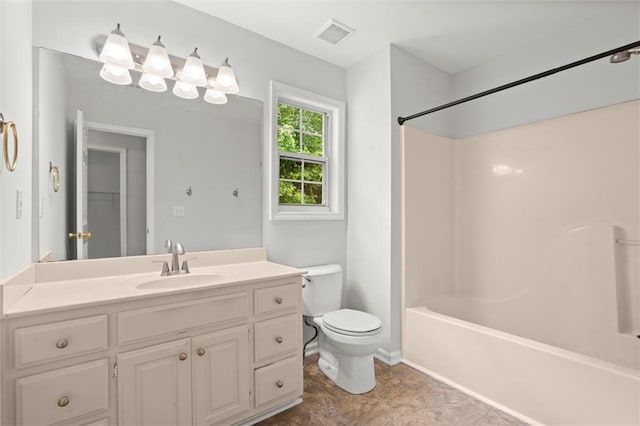 194 Lake Ruby Dr, Suwanee, GA 30024 - full bathroom with toilet, shower / tub combination, vanity, and baseboards