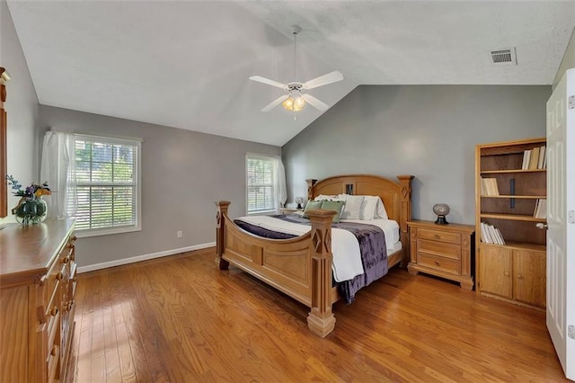 964 Natural Brook Trl, Lawrenceville, GA 30045 - bedroom with lofted ceiling, wood finished floors, and a ceiling fan