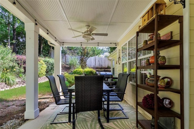 964 Natural Brook Trl, Lawrenceville, GA 30045 - view of patio with a ceiling fan and outdoor dining space