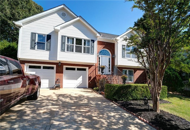 3265 Bethesda Park Ct, Lawrenceville, GA 30044 - split foyer home featuring brick siding, a garage, and concrete driveway