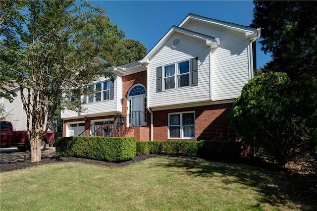 3265 Bethesda Park Ct, Lawrenceville, GA 30044 - split foyer home with brick siding, a front lawn, and an attached garage