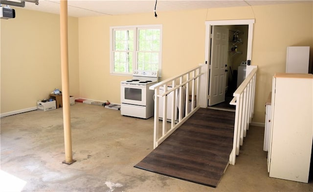 1521 Larkwood Dr, Canton, GA 30114 - kitchen featuring electric range and concrete flooring