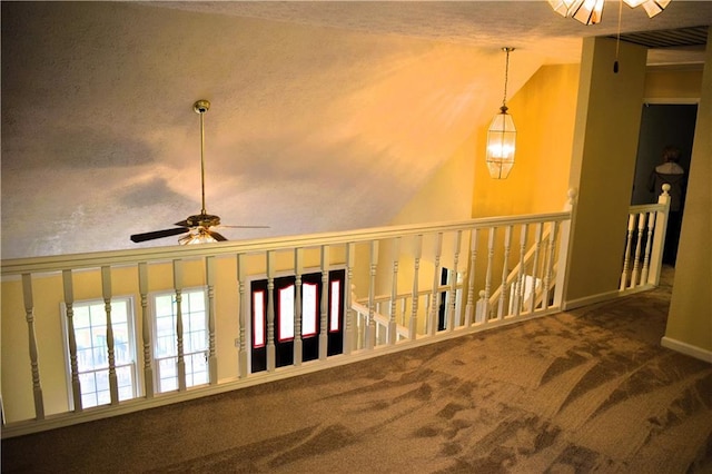 1521 Larkwood Dr, Canton, GA 30114 - corridor with carpet and vaulted ceiling