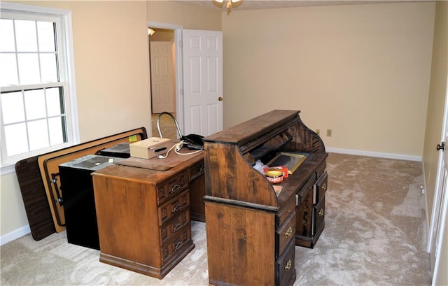 1521 Larkwood Dr, Canton, GA 30114 - office with light carpet, baseboards, and ceiling fan