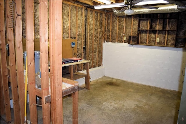1521 Larkwood Dr, Canton, GA 30114 - basement with a ceiling fan