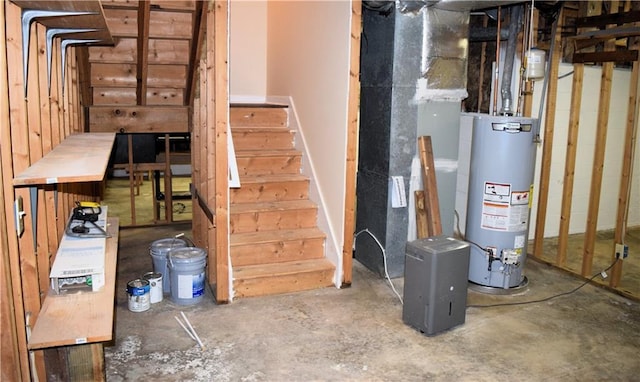 1521 Larkwood Dr, Canton, GA 30114 - unfinished below grade area with stairs and water heater