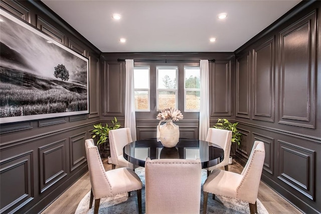 dining room featuring light hardwood / wood-style floors