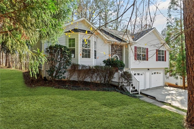 305 Bridgewater Ter, Canton, GA 30115 - view of front of property with an attached garage, asphalt driveway, and a front yard
