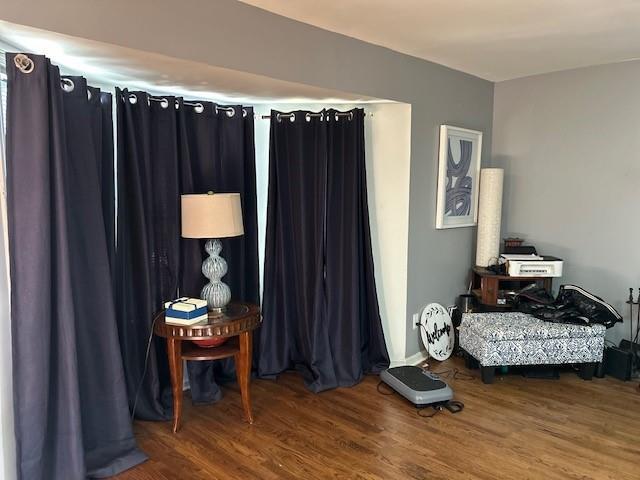 bedroom with wood-type flooring