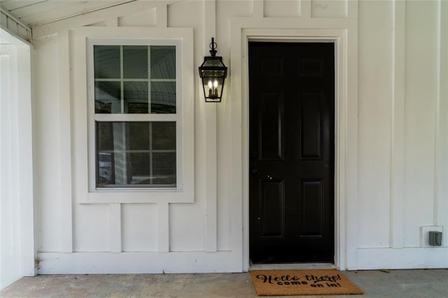 1912 Wax Rd, Aragon, GA 30113 - doorway to property with board and batten siding