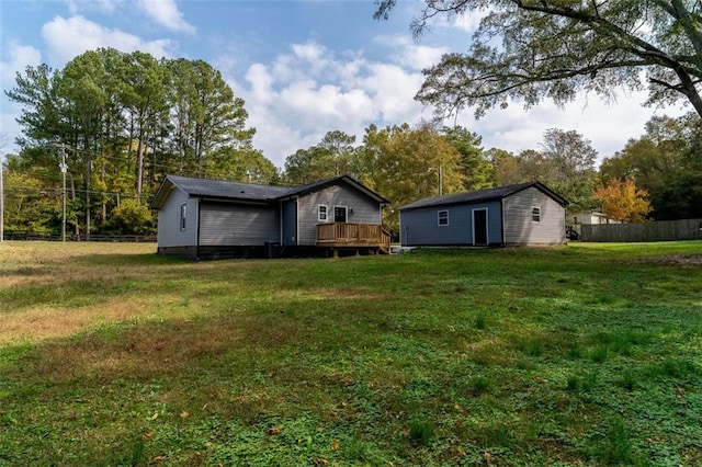 1912 Wax Rd, Aragon, GA 30113 - back of property with a deck and view of wooded area