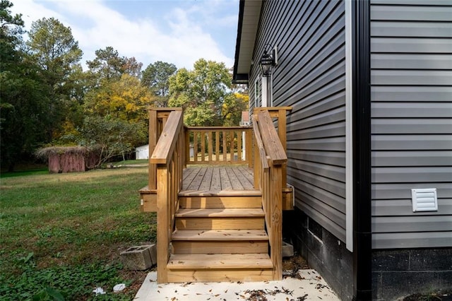 1912 Wax Rd, Aragon, GA 30113 - wooden deck with a lawn and stairway