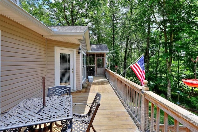 view of wooden deck