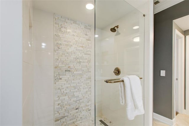 full bathroom with a tile shower