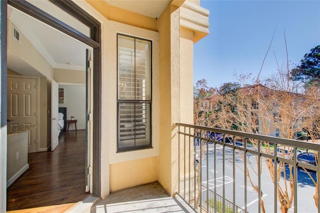 balcony featuring visible vents