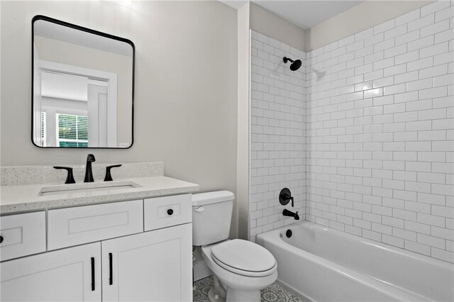 1698 Cunningham Rd SW, Marietta, GA 30008 - bathroom featuring vanity, toilet, and washtub / shower combination