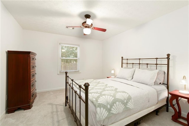 340 Monivea Ln, Roswell, GA 30075 - bedroom with light colored carpet, ceiling fan, and baseboards