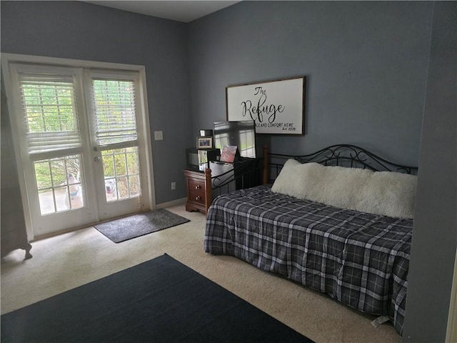 106 Trailside Way, Hiram, GA 30141 - carpeted bedroom featuring french doors, access to outside, and baseboards