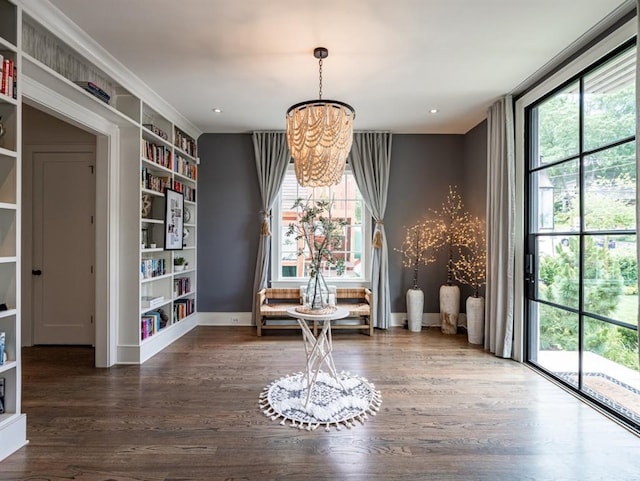 unfurnished room with dark wood-style floors and a wealth of natural light