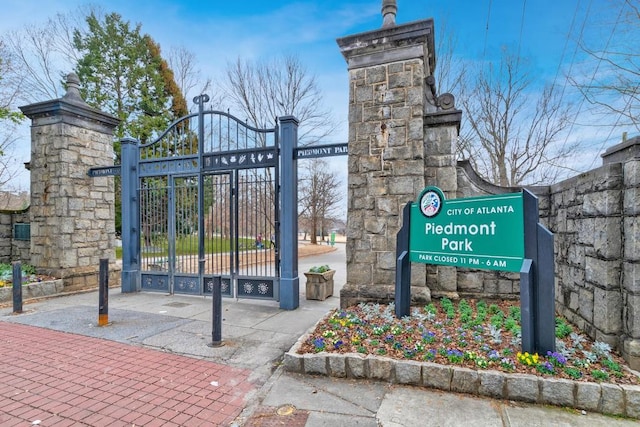 exterior space with fence and a gate