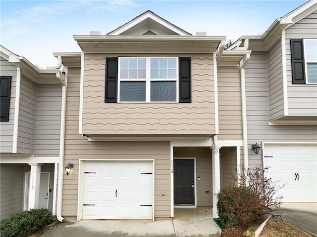 view of property featuring a garage