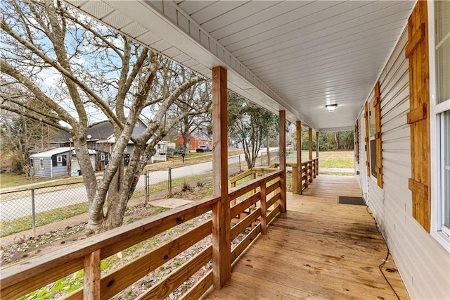 deck featuring a porch