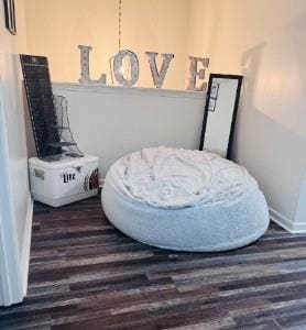 bedroom featuring dark hardwood / wood-style floors