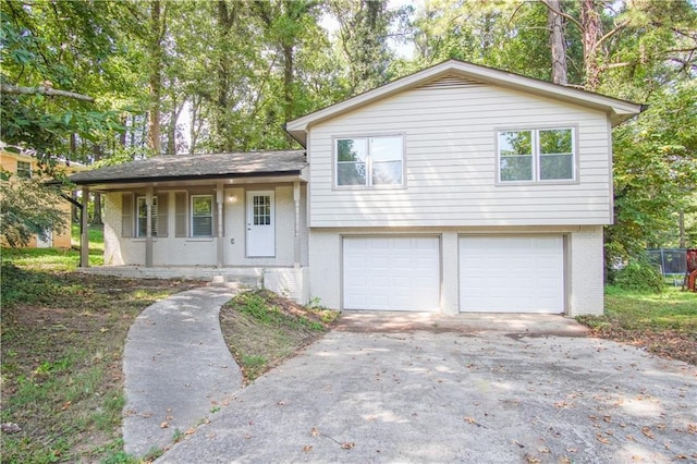 split level home featuring a garage