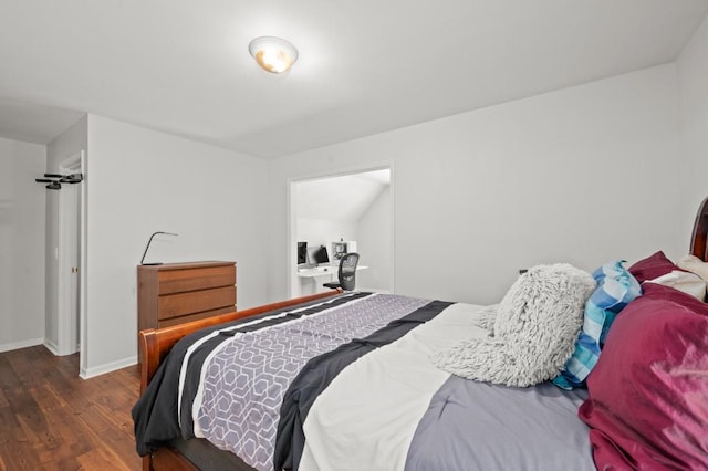 bedroom featuring dark hardwood / wood-style floors