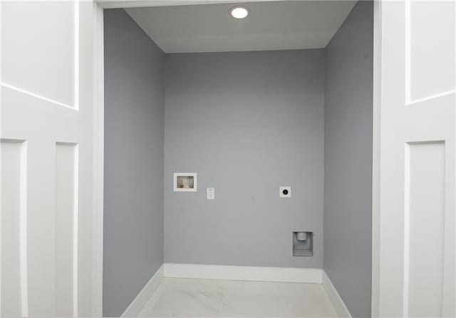 washroom with electric dryer hookup and washer hookup