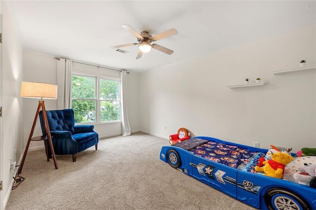 3714 Westbrooke Cir NE, Brookhaven, GA 30319 - carpeted bedroom with baseboards and a ceiling fan
