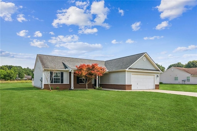 1671 Bismarck Cir, Winder, GA 30680 - view of front of home featuring brick siding, a garage, a front lawn, and concrete driveway