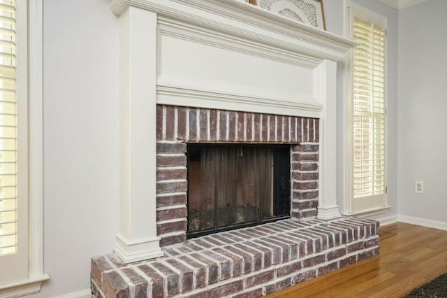 2689 Spring Rock Ct NE, Roswell, GA 30075 - detailed view of wood finished floors and a fireplace
