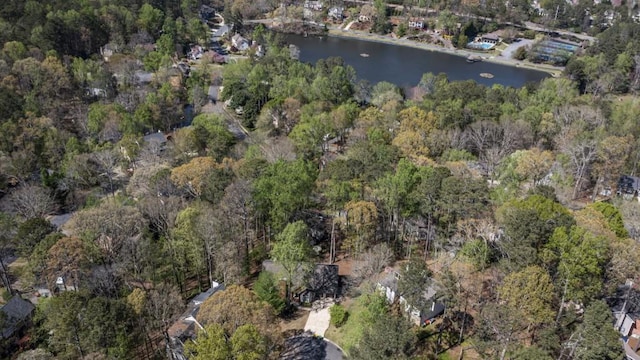 2689 Spring Rock Ct NE, Roswell, GA 30075 - aerial view of property's location with a heavily wooded area and a large body of water