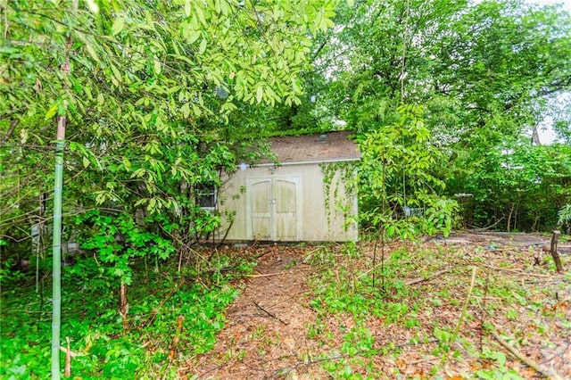 view of shed