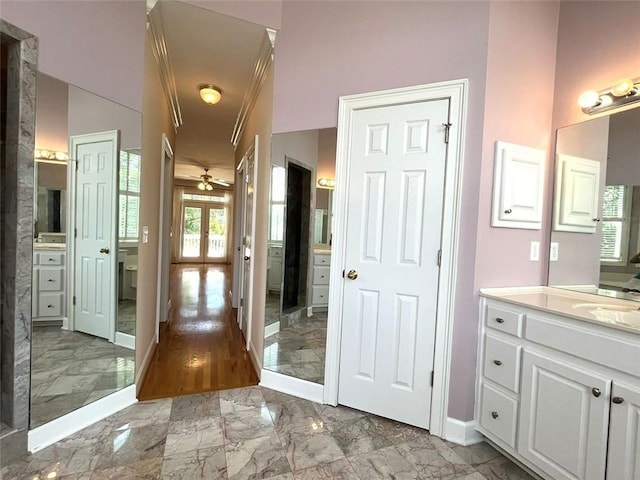 4770 Powers Park Ct NE, Marietta, GA 30067 - bathroom with marble finish flooring, vanity, and baseboards