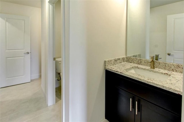 3065 Reserve Ct SW, Conyers, GA 30094 - bathroom with vanity, toilet, tile patterned flooring, and baseboards