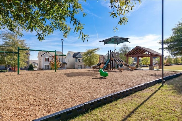 view of play area featuring a gazebo