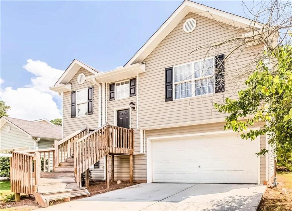 split foyer home with a garage