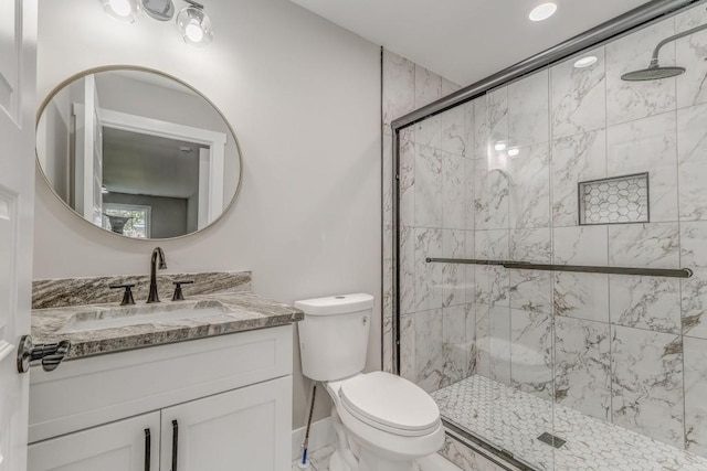 961 Goat Rd NW, Resaca, GA 30735 - full bathroom featuring vanity, a stall shower, and toilet