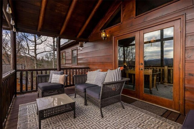 deck with french doors