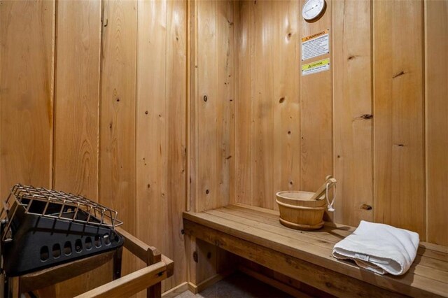 view of sauna